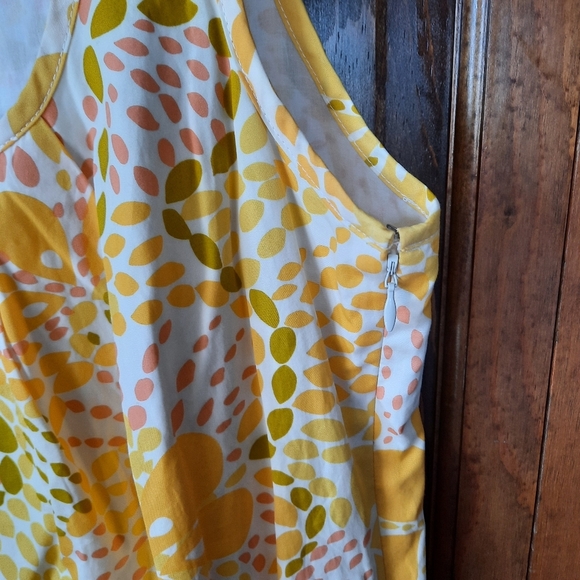 J. Crew 100% Cotton Golden Yellow Floral Sleeveless Tank Mini Dress 93618 Size 6 - Picture 5 of 12